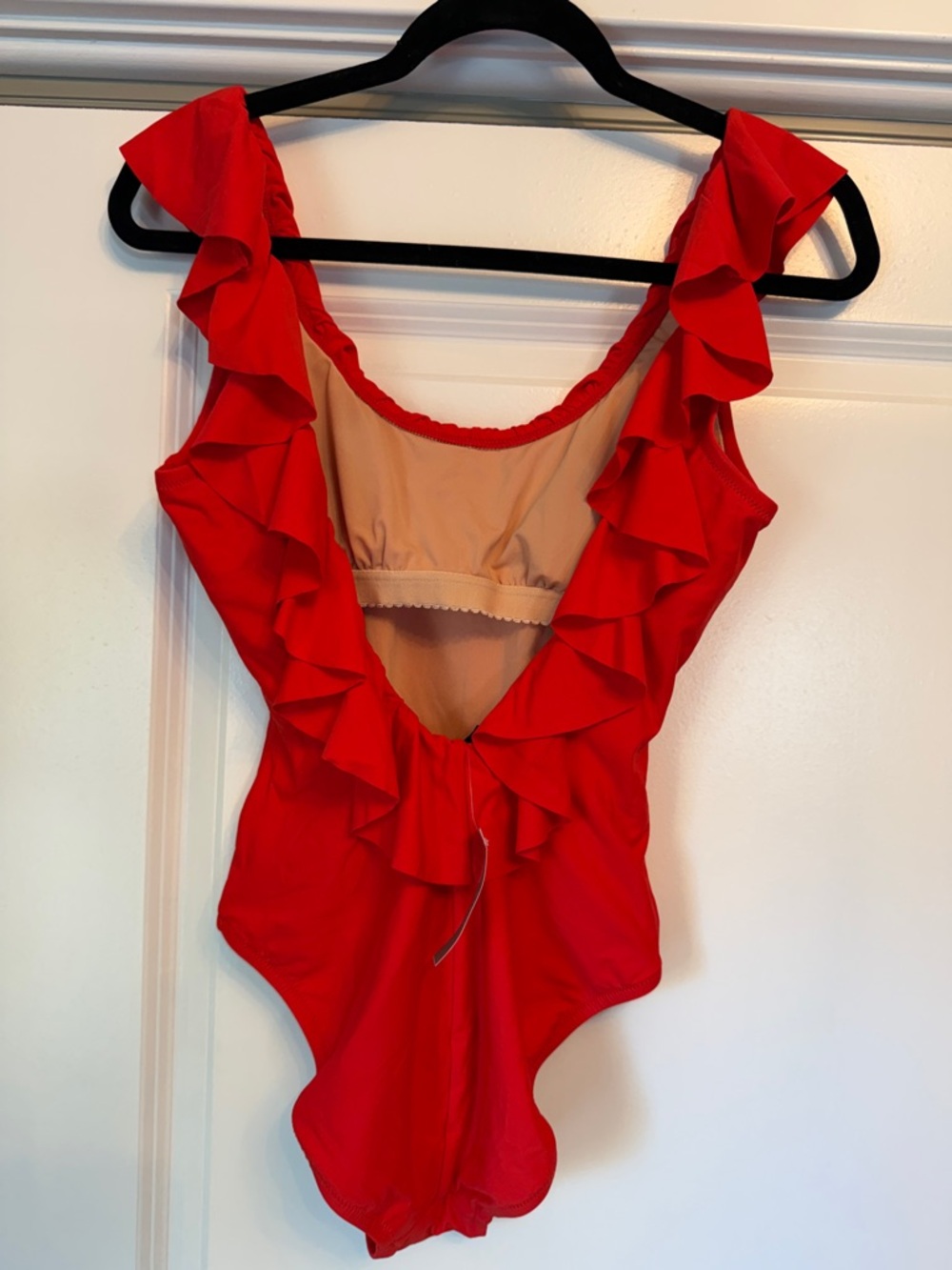 J.Crew Red Ruffle One-Piece Swimsuit - Picture 2 of 3